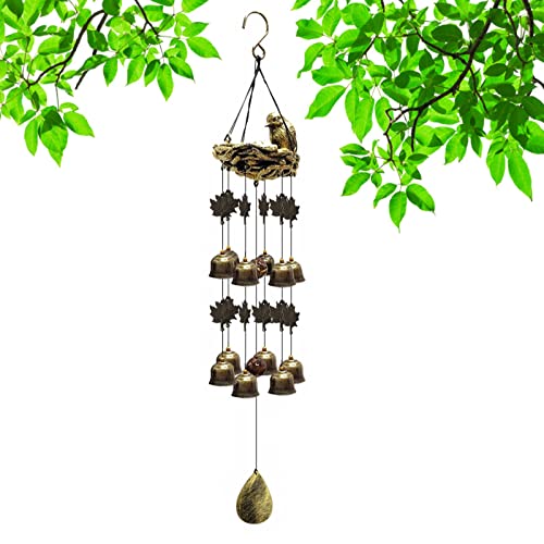 SM SunniMix Lovely Wind Chimes Hanging Car Charm Pendant Wind Bells Bird Nest para jardín Interior, Patio, Fiesta - B