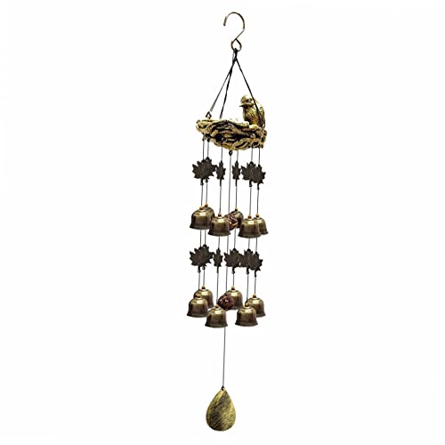 SM SunniMix Lovely Wind Chimes Hanging Car Charm Pendant Wind Bells Bird Nest para jardín Interior, Patio, Fiesta - B