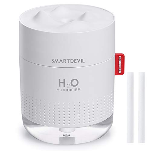 SmartDevil Humidificador 500ml, humidificadores ultrasónicos de aire con alimentación USB, apagado automático para el el hogar, dormitorio, la oficina,Sin batería,Aceite esencial prohibido - 2 Filtros