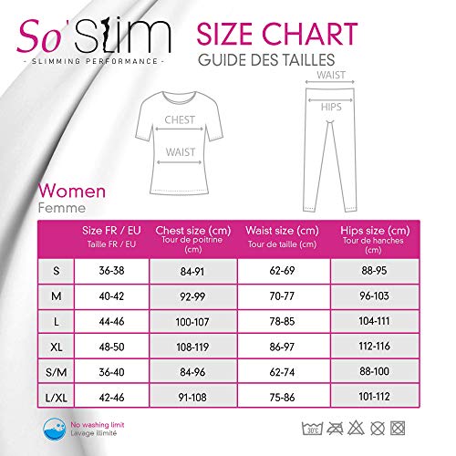 So Slim - Braga Modelante Mujer Vientre Plano - Día/Noche - Faja Adelgazante - Anticelulitis Reafirmante y Efecto Push Up - Tecnología Francesa Cosméto Céramic