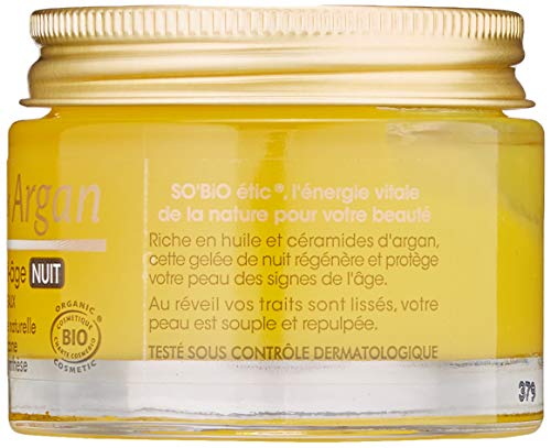 SO'BIO ETIC Gel DE Noche ANTIEDAD argan 40ml. Bio, Negro, Estandar