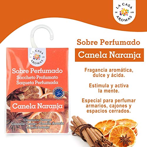 Sobres Perfumados, Bolsitas Aromáticas Aroma Canela Naranja, Saquitos para el Armario, Cajón, Ropa de Bebé, Zapatero, Maleta (Canela Naranja, 12 PCS)