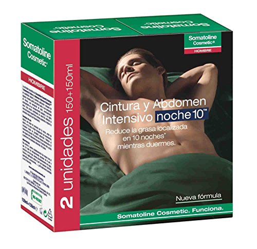 SOMATOLINE Pack Hombre Cintura y Abdomen Intensivo Noche 10 2x150 ml