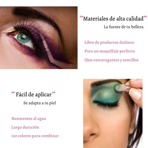 Sombra de Ojos Colección Vivo Brillante Kit de Maquillaje Caja Profesional para Maquillaje Accesorio cosmético de Belleza (Paleta de Sombra de Ojos de 120 Colores)