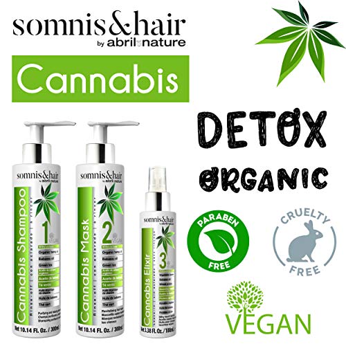 Somnis&Hair by abril et nature | CANNABIS TREATMENT | Champú Detox, relajante y antiestrés | Hidratación, nutrición y brillo para el cabello | Vegano |(Elixir)