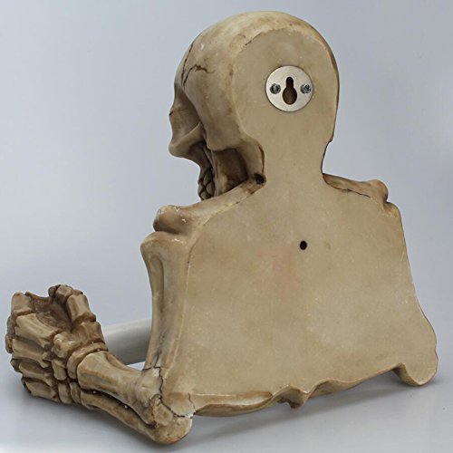 Soporte para rollo de papel higiénico de pared de calavera, esqueleto de resina para decoración de baño