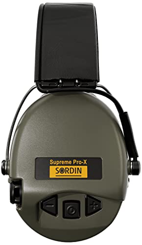 Sordin Supreme PRO X SOR75302-X/L-G - Protectores auditivos electrónicos, gel de piel, copas verdes