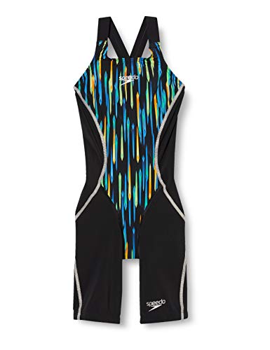 Speedo Fastskin Junior LZR Racer X Openback Kneeskin Jf Traje De Baño, Niñas, Black/Chroma Blue/Brilliant Blue, 30