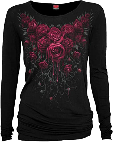 Spiral - Blood Rose - Top de Corte Holgado - Negro - L