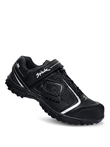 Spiuk Quasar M2V MTB Zapatilla, Unisex Adulto, Negro Mate/Plata, 37