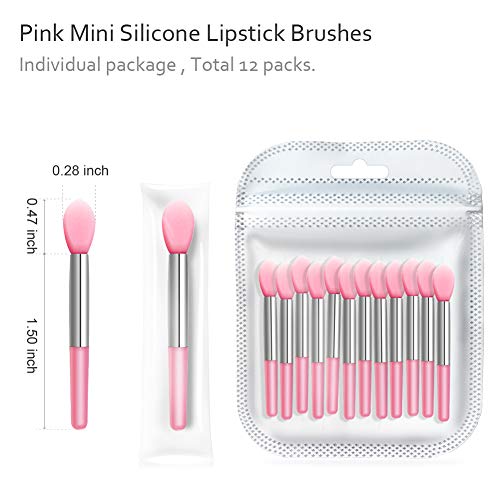 Spove Silicona Lip Brush Maquillaje Ceja Lápiz Labial Cepillos Aplicador Cosmético Cepillo Set de Silicona Cepillos Varitas Ajuste Bálsamo Máscara Aceite 12pcs