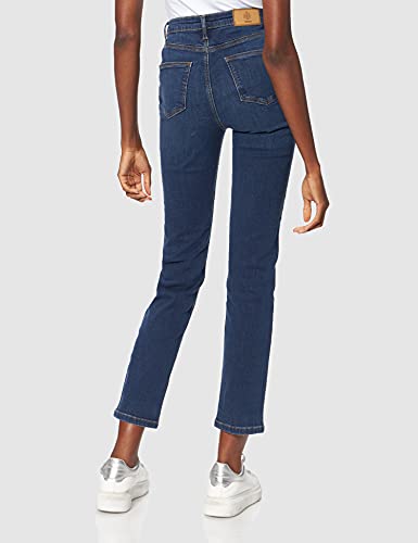 Springfield Straigh Fit Denim Pantalones, Azul Medio, 40 para Mujer