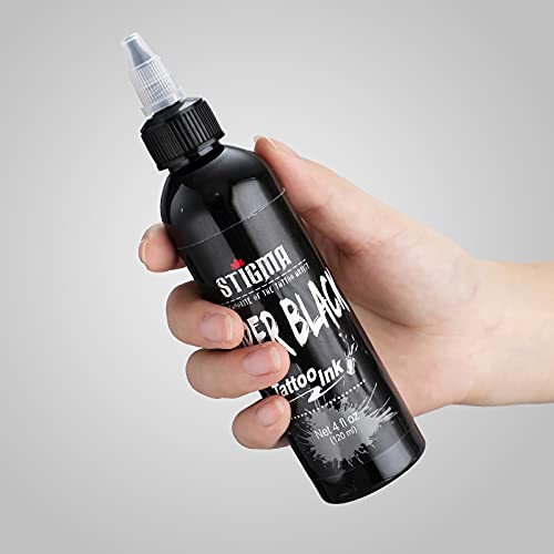 STIGMA Tinta de Tatuaje Super Black 4oz Pigmento para Tatuar Negra Tinta de Tatuaje Tattoo Ink Tattoo & Body Art TI953-4OZ-S