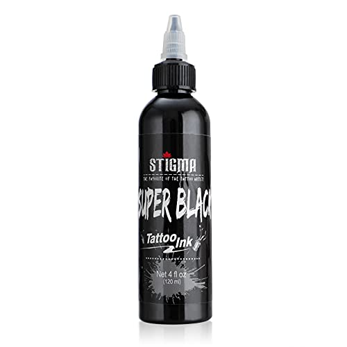 STIGMA Tinta de Tatuaje Super Black 4oz Pigmento para Tatuar Negra Tinta de Tatuaje Tattoo Ink Tattoo & Body Art TI953-4OZ-S