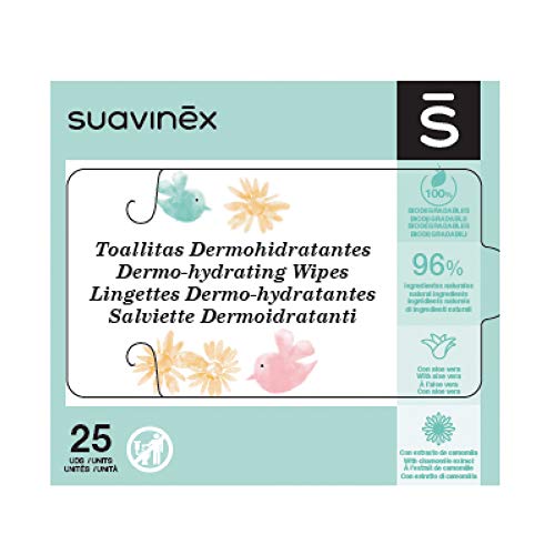 Suavinex toallitas bebé dermohidratantes 72 unidades, aptas para pieles atópicas, 100% biodegradables, 96% ingredientes de origen natural