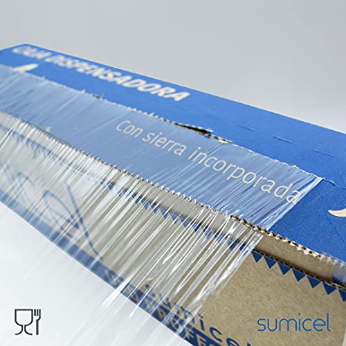 SUMICEL - PACK COCINA - Papel de Aluminio + Film alimentación transparente- 30 centímetros x 300 Metros REALES - Especial para catering, cocina, peluquería (Pack 2 rollos Film + 2 rollos Aluminio)