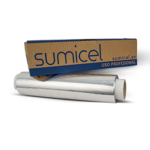 SUMICEL - Papel de Aluminio Profesional Liso - 30 centímetros x 300 Metros - Especial para catering, cocina, peluquería, hogar. Bobina de 2kg - 300 metros REALES (1)