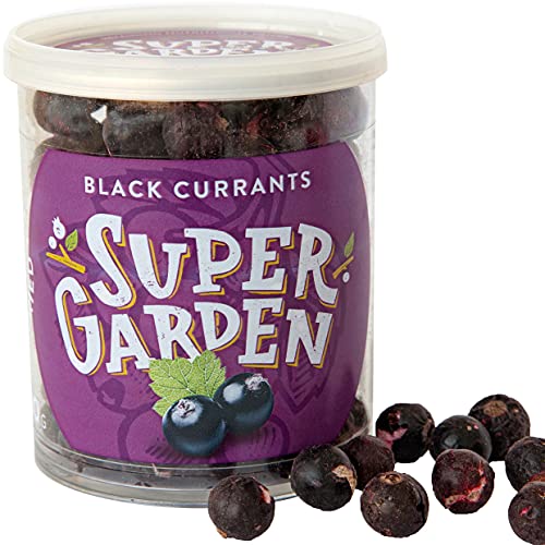 Super Garden grosella negra liofilizada - Snack saludable - Producto 100% puro y natural - Apto para veganos - Sin azúcares, aditivos artificiales ni conservantes añadidos - Sin gluten - No OMG