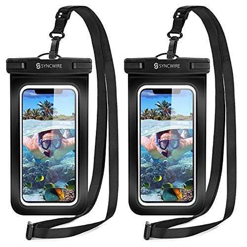 Syncwire Funda Impermeable Universal, 2 Unidades Bolsa para móvil estanca a Prueba de Agua IPX8 para iPhone 13/13 Pro Max/12/12 Pro Max/11/XR/XS Max/8P, Xiaomi Note 9, Galaxy S21+/S21, Huawei P40