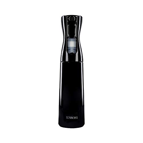 T4B Lussoni Spray Bottle Pulverizador de Peluquería, para Uso Profesional, Botella de Rociado, Negro, Plástico Duradero, Accesorio de Peluquería, Recargable 300 ml