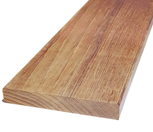 Tablones de terraza de madera de teca de BioMaderas®, 125 mm de ancho, 19 mm de grosor (140 cm de longitud).