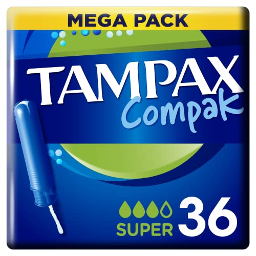 Tampax - Compak - Tampon con aplicador retráctil compacto - 36 unidades