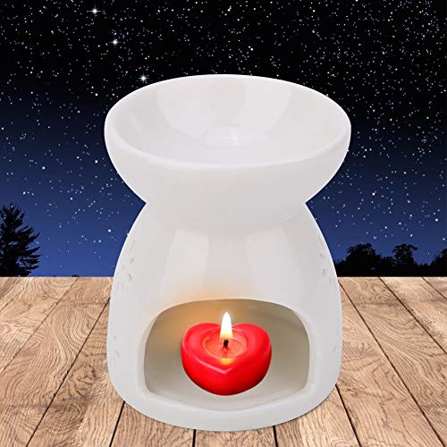 Tarente Noche Fragancia Lámpara Esencia de cerámica Quemador de Aceite de aromaterapia Vela de Incienso Estufa (Flor)