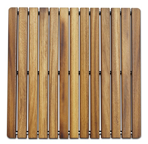 Tarima / Alfombra FLEXIBLE para ducha y baño, en madera de teca (50 x 50 cm)