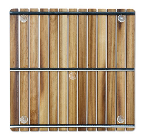 Tarima / Alfombra FLEXIBLE para ducha y baño, en madera de teca (50 x 50 cm)