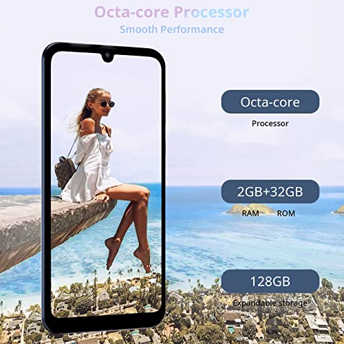 Teléfono Móvil Libres Barato, OSCAL C20 Pro Android 11 Smartphone 4g, 6,088" HD+ Procesador de Otca-Core 32GB ROM 128GB Ampliable MicroSD, Cámara 8MP, Face ID Dual SIM Oferta Moviles - Azul