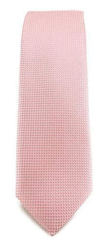 TigerTie - Corbata de diseño estrecho con puntos finos. Corbata de 4,5 cm de ancho., Rosa., Talla única