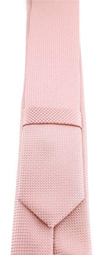 TigerTie - Corbata de diseño estrecho con puntos finos. Corbata de 4,5 cm de ancho., Rosa., Talla única