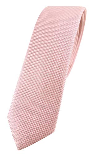 TigerTie - Corbata de diseño estrecho con puntos finos. Corbata de 4,5 cm de ancho., Rosa., Talla única