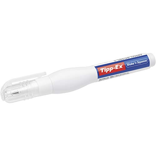 Tipp-Ex Shake'n Squeeze Corrector Líquido (4 ml), Fórmula de Secado Rápido - Blíster de 2+1 lápiz corrector – Bolígrafo corrector, ideal para profesionales