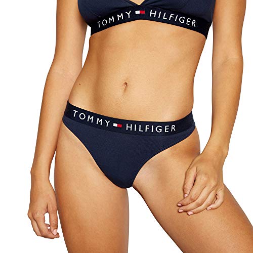 Tommy Hilfiger Thong, Tanga Mujer, Azul (Navy Blazer 416), 36 (Talla del Fabricante: X-Small)