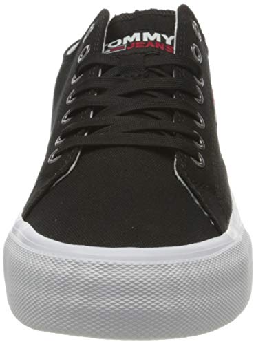 Tommy Jeans Long Lace UP Vulc, Zapatillas Hombre, Black, 43 EU