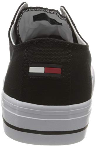 Tommy Jeans Long Lace UP Vulc, Zapatillas Hombre, Black, 43 EU