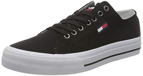 Tommy Jeans Long Lace UP Vulc, Zapatillas Hombre, Black, 43 EU