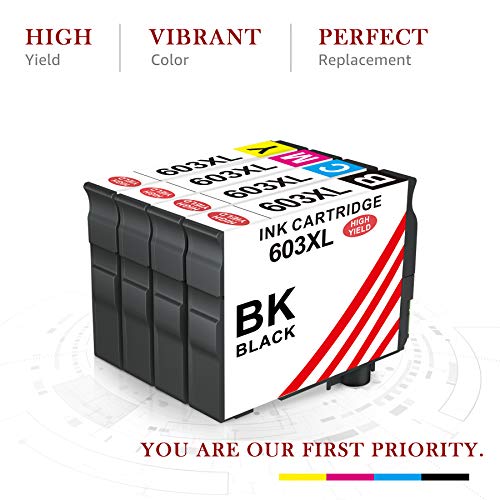 Toner Kingdom Cartucho de Tinta Compatible para Epson 603 603XL para Epson Expression Home XP-2100 XP-2105 XP-3100 XP-3105 XP-4100 XP-4105 Workforce WF-2810 WF-2830 WF-2835 WF-2850