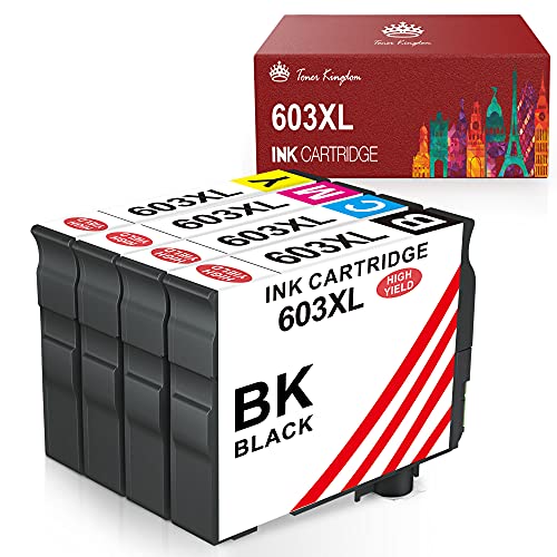 Toner Kingdom Cartucho de Tinta Compatible para Epson 603 603XL para Epson Expression Home XP-2100 XP-2105 XP-3100 XP-3105 XP-4100 XP-4105 Workforce WF-2810 WF-2830 WF-2835 WF-2850