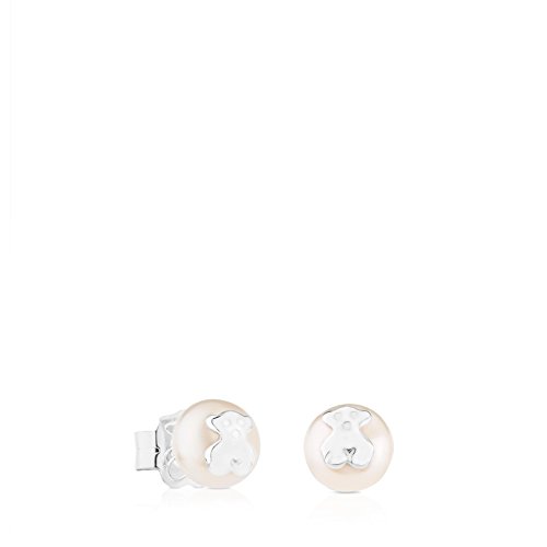 TOUS Bear - Pendientes de Plata sobre Perlas Cultivadas 0,6 cm