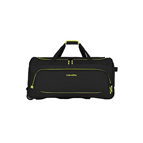 Travelite Bolsa de Viaje, Trolley de 2 Ruedas, Talla L, Serie de Equipaje Basics Fresh, Blanda, Diseño Deportivo, 71 cm, 89 Litros, Negro