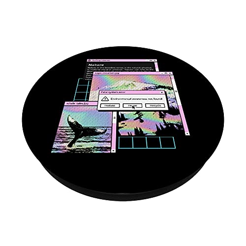 Trippy Vaporwave Web Fatal System Fatal Cotización de Error PopSockets PopGrip Intercambiable