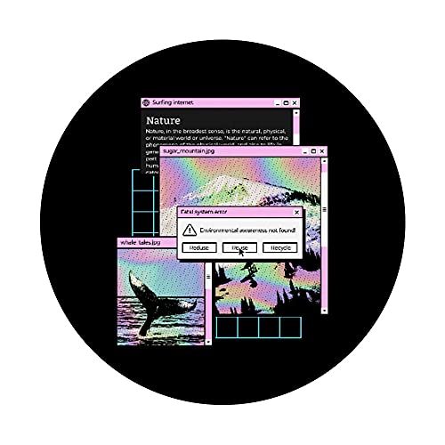 Trippy Vaporwave Web Fatal System Fatal Cotización de Error PopSockets PopGrip Intercambiable