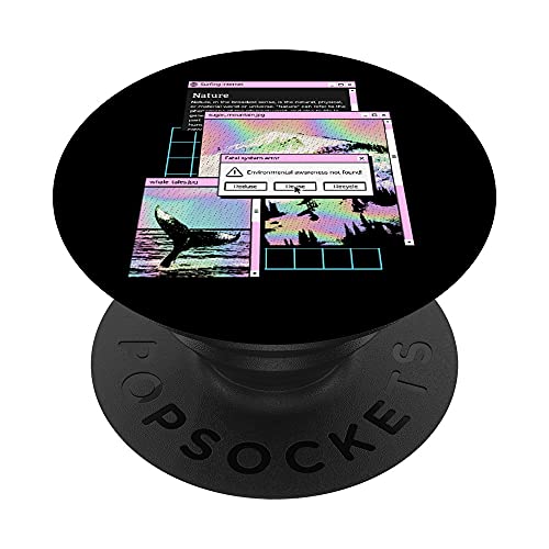 Trippy Vaporwave Web Fatal System Fatal Cotización de Error PopSockets PopGrip Intercambiable