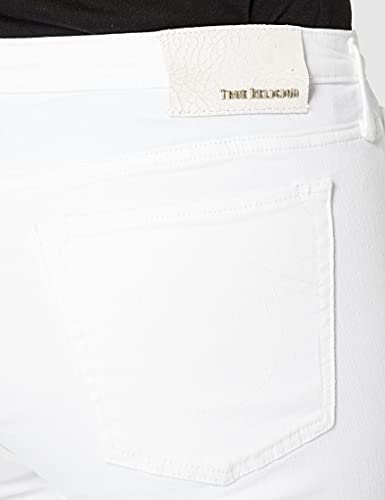 True Religion Halle Kick Flare Trueflex White Denim Jeans, 1800, 26 para Mujer