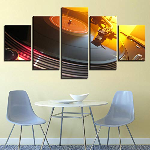 U/N Cuadros en Lienzo decoración del hogar Sala de Estar 5 Piezas Pinturas Musicales Bar Night Club Wall Art Posters-20x35_20x45_20x55