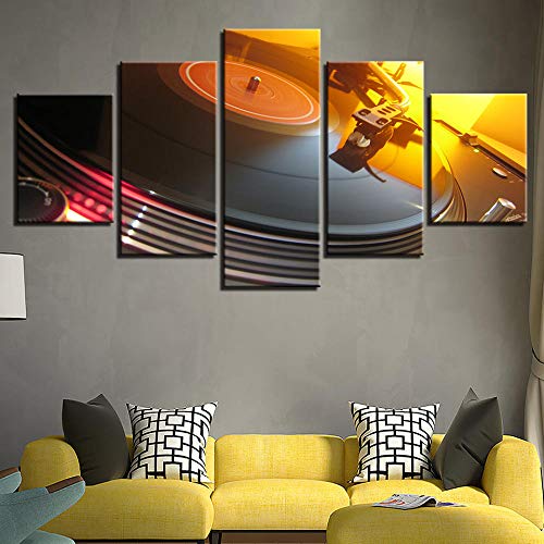 U/N Cuadros en Lienzo decoración del hogar Sala de Estar 5 Piezas Pinturas Musicales Bar Night Club Wall Art Posters-20x35_20x45_20x55