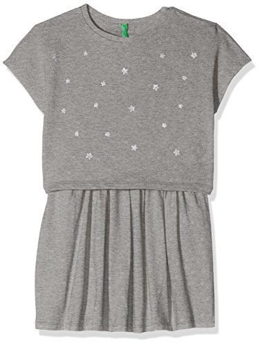 United Colors of Benetton Dress, Vestido para Niñas, Gris (Dark Grey 507), 160 (Talla de fabricante: EL)