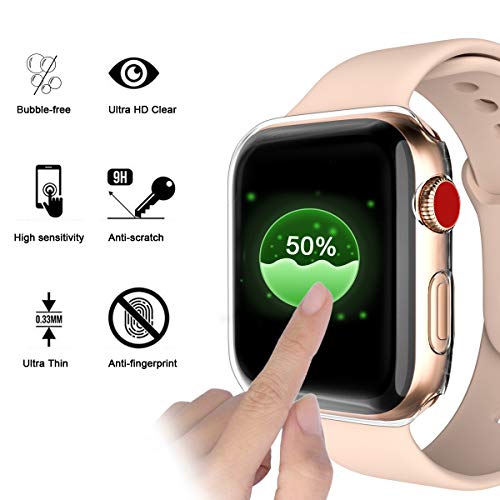 Upeak 2 Paquetes Compatible con Apple Watch Series 3 Funda 38mm, TPU Protector de Pantalla Compatible con iWatch Series 3, Claro/Claro